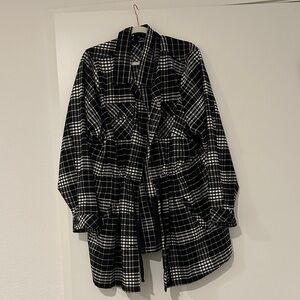 Torrid Black and White Checkered Utility Jacket